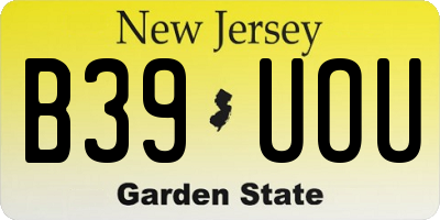NJ license plate B39UOU