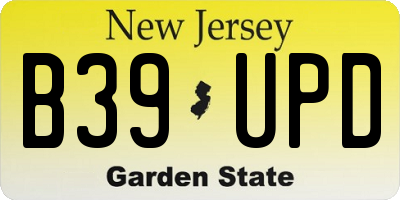 NJ license plate B39UPD