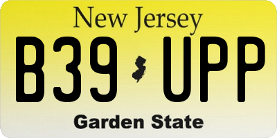 NJ license plate B39UPP