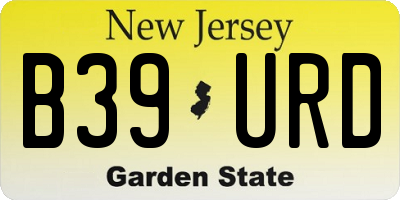 NJ license plate B39URD