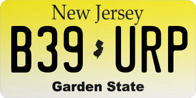 NJ license plate B39URP