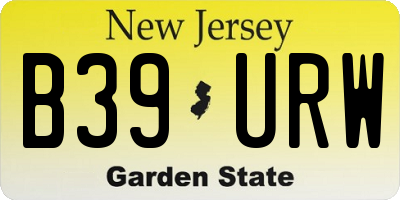 NJ license plate B39URW