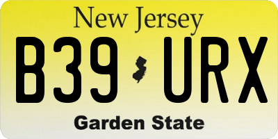 NJ license plate B39URX