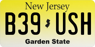 NJ license plate B39USH