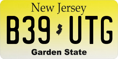 NJ license plate B39UTG