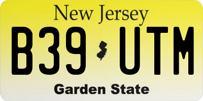 NJ license plate B39UTM