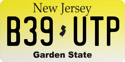 NJ license plate B39UTP