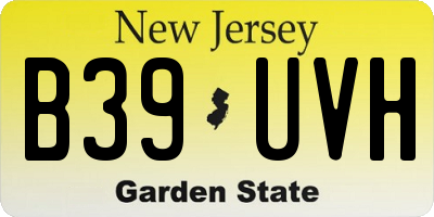 NJ license plate B39UVH
