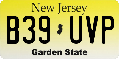 NJ license plate B39UVP