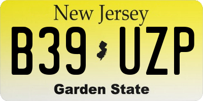 NJ license plate B39UZP