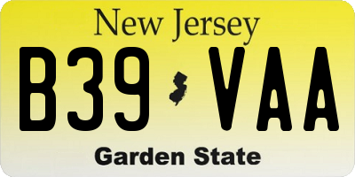 NJ license plate B39VAA