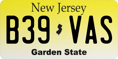 NJ license plate B39VAS