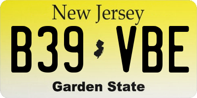 NJ license plate B39VBE