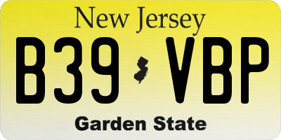 NJ license plate B39VBP