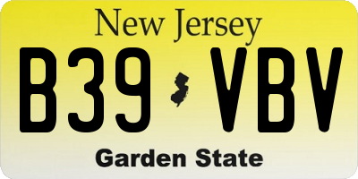 NJ license plate B39VBV