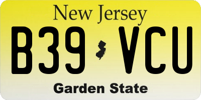 NJ license plate B39VCU