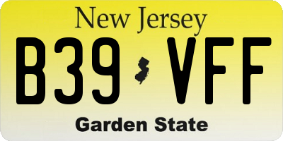 NJ license plate B39VFF