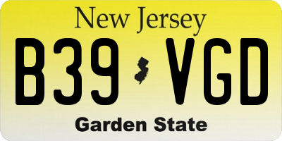 NJ license plate B39VGD