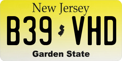 NJ license plate B39VHD