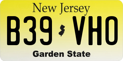 NJ license plate B39VHO