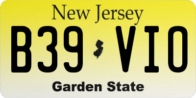 NJ license plate B39VIO