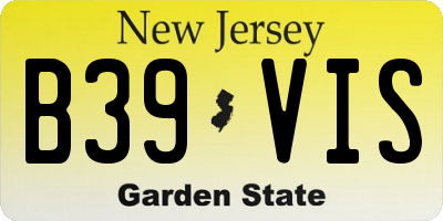 NJ license plate B39VIS