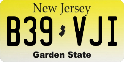 NJ license plate B39VJI