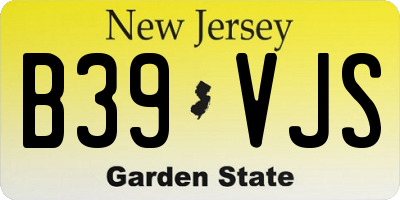 NJ license plate B39VJS