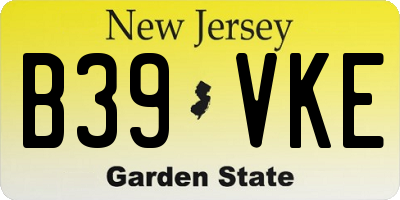 NJ license plate B39VKE