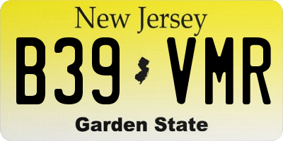 NJ license plate B39VMR