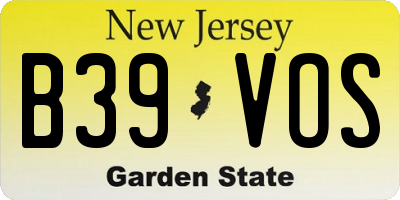 NJ license plate B39VOS