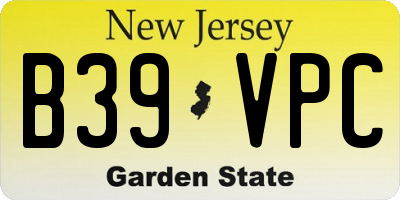 NJ license plate B39VPC