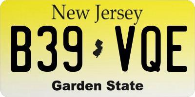 NJ license plate B39VQE