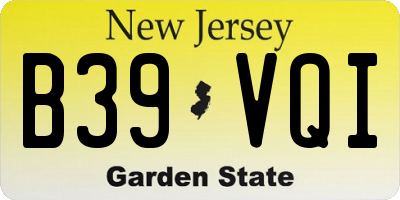 NJ license plate B39VQI