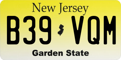 NJ license plate B39VQM