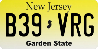 NJ license plate B39VRG