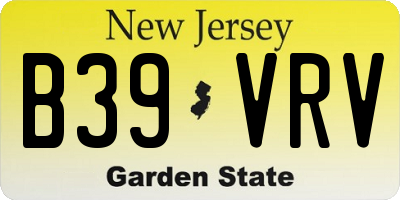 NJ license plate B39VRV