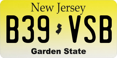 NJ license plate B39VSB