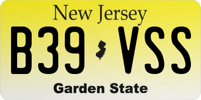 NJ license plate B39VSS