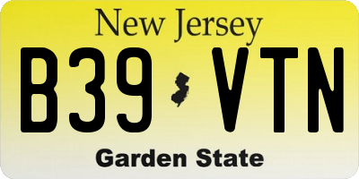 NJ license plate B39VTN