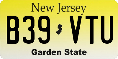 NJ license plate B39VTU