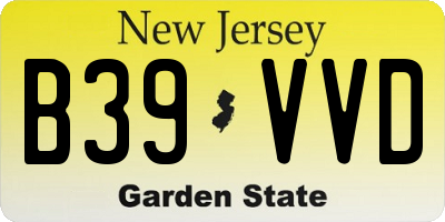 NJ license plate B39VVD