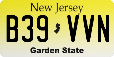 NJ license plate B39VVN