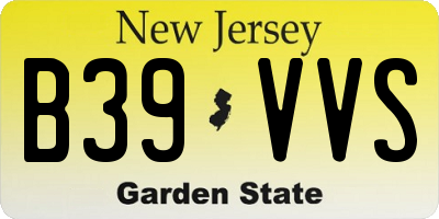 NJ license plate B39VVS