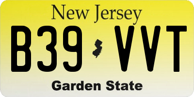 NJ license plate B39VVT