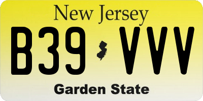 NJ license plate B39VVV