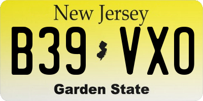 NJ license plate B39VXO
