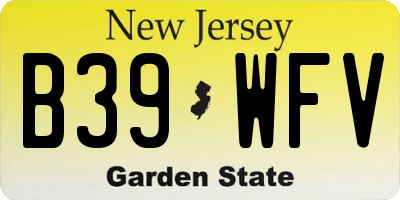 NJ license plate B39WFV