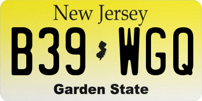 NJ license plate B39WGQ