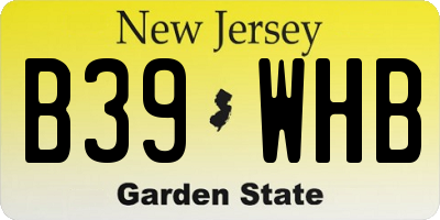 NJ license plate B39WHB